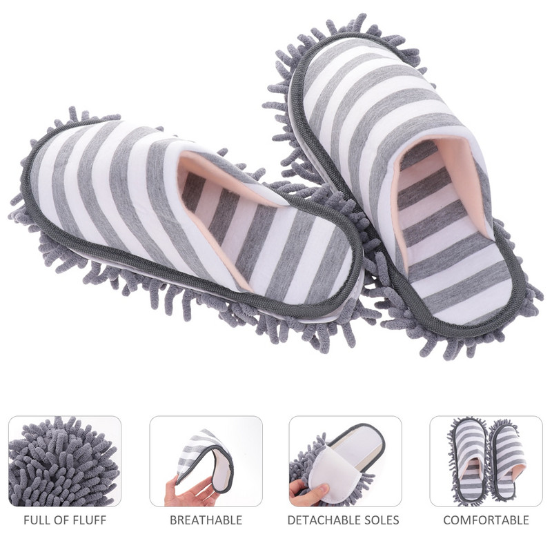 1 ζευγάρι γυναικείες παντόφλες Lazy mop Παντόφλες μπάνιου ανδρών unisex για στεγνό καθάρισμα ποδιών Slipper Drag Shoe Mop Οικιακά εργαλεία
