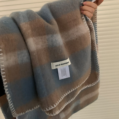 Καρό Χειμωνιάτικο κασκόλ  Γυναικείο με γράμματα