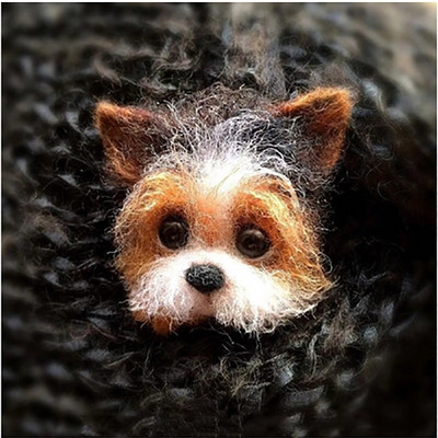 „Pasidaryk pats“ Moterys / Vyrai Kišeninis gyvūnas Naminė lėlė Žaislas Vilna adatų vėlimo rinkinys „Pasidaryk pats“ nebaigtas šuns katės lapės galvos dekoras