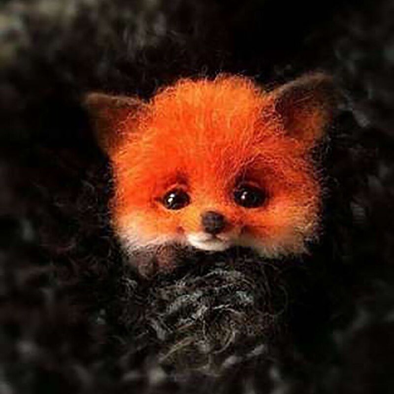 „Pasidaryk pats“ Moterys / Vyrai Kišeninis gyvūnas Naminė lėlė Žaislas Vilna adatų vėlimo rinkinys „Pasidaryk pats“ nebaigtas šuns katės lapės galvos dekoras