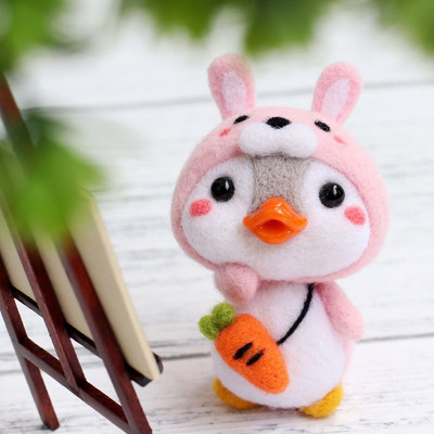 DIY Vuneni filc za šivanje Zabavni crtani film Rukotvorine za filcanje iglom Kompleti za početnike Ručno izrađeni materijali za odrasle Djevojka Festival rukotvorina djeca