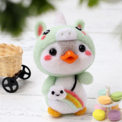 DIY Vuneni filc za šivanje Zabavni crtani film Rukotvorine za filcanje iglom Kompleti za početnike Ručno izrađeni materijali za odrasle Djevojka Festival rukotvorina djeca