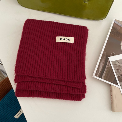 Eșarfă de iarnă de damă, de culoare uni, cu logo