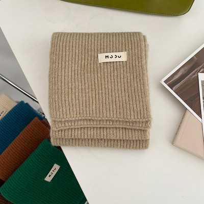 Eșarfă de iarnă de damă, de culoare uni, cu logo