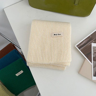 Eșarfă de iarnă de damă, de culoare uni, cu logo