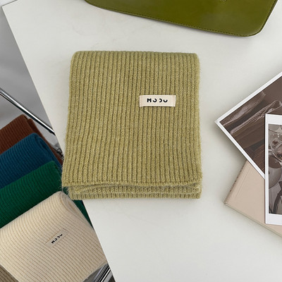 Eșarfă de iarnă de damă, de culoare uni, cu logo