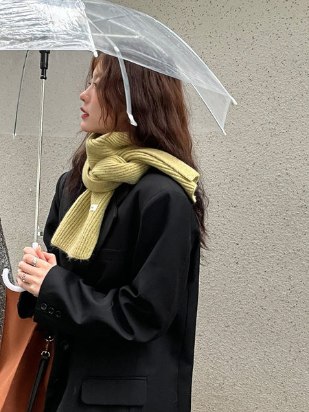 Eșarfă de iarnă de damă, de culoare uni, cu logo