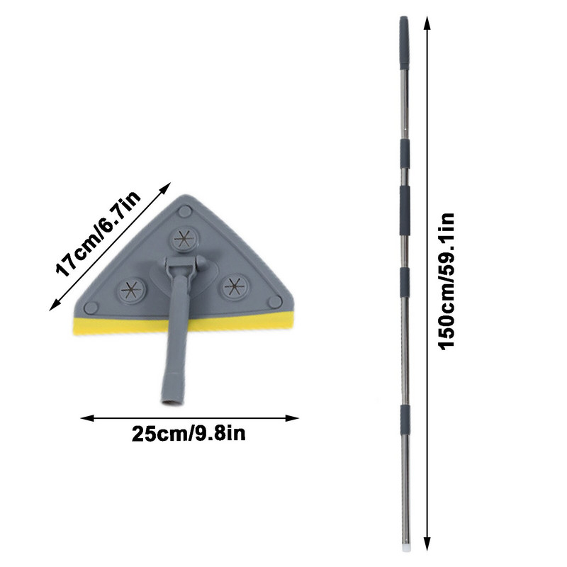 1 komplekti kolmnurkse mopiga seinapuhastusvahend pika käepidemega 360 kraadi pööratav reguleeritav pehmest mikrokiust tolmupuhastusvahend