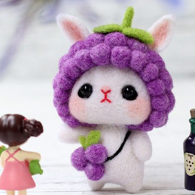 Φρούτα Ζώο μαλλί Felt Poke Υλικό Τσάντα Penguin DIY Wool Felt Poke Fun Kids Kits Ενήλικες Χειροποίητες χειροτεχνίες για κορίτσια