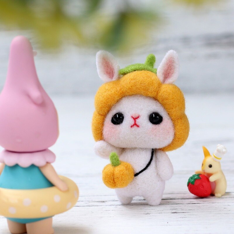 Φρούτα Ζώο μαλλί Felt Poke Υλικό Τσάντα Penguin DIY Wool Felt Poke Fun Kids Kits Ενήλικες Χειροποίητες χειροτεχνίες για κορίτσια