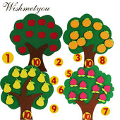 WISHMETYOU 26 cm filc od stabla breskve/kruške Dječje rano podučavanje od filca Ručno naučite brojeve Rukotvorine od filca Od filca Diy Paket Igračke Novo