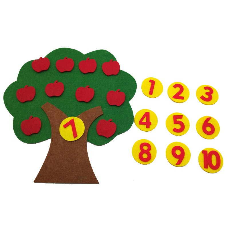 WISHMETYOU 26 cm filc od stabla breskve/kruške Dječje rano podučavanje od filca Ručno naučite brojeve Rukotvorine od filca Od filca Diy Paket Igračke Novo