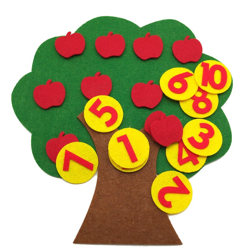 WISHMETYOU 26 cm filc od stabla breskve/kruške Dječje rano podučavanje od filca Ručno naučite brojeve Rukotvorine od filca Od filca Diy Paket Igračke Novo