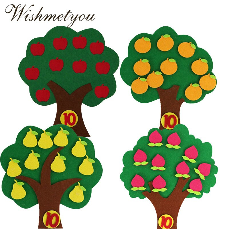 WISHMETYOU 26 cm filc od stabla breskve/kruške Dječje rano podučavanje od filca Ručno naučite brojeve Rukotvorine od filca Od filca Diy Paket Igračke Novo