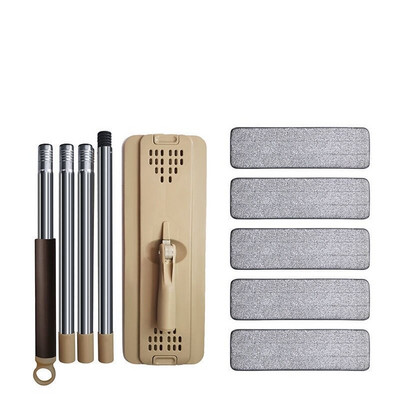 Διμερής σφουγγαρίστρα υφασμάτινο πλύσιμο δαπέδου οικιακού καθαρισμού Αντικατάσταση κάδου σετ με Spin Flat Microfiber Magic Lazy Hand Free