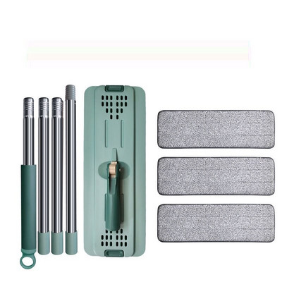 Διμερής σφουγγαρίστρα υφασμάτινο πλύσιμο δαπέδου οικιακού καθαρισμού Αντικατάσταση κάδου σετ με Spin Flat Microfiber Magic Lazy Hand Free