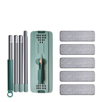 Διμερής σφουγγαρίστρα υφασμάτινο πλύσιμο δαπέδου οικιακού καθαρισμού Αντικατάσταση κάδου σετ με Spin Flat Microfiber Magic Lazy Hand Free