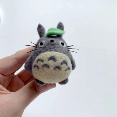 Totoro Animal Wool Felt DIY Handmade Girl Festival Crafts Material Package Funny Poke Poke Craft Needle Felting Starter Kits