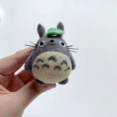 Totoro Animal Wool Felt DIY Handmade Girl Festival Crafts Πακέτο Υλικό Funny Poke Poke Craft Needle Felting Kits
