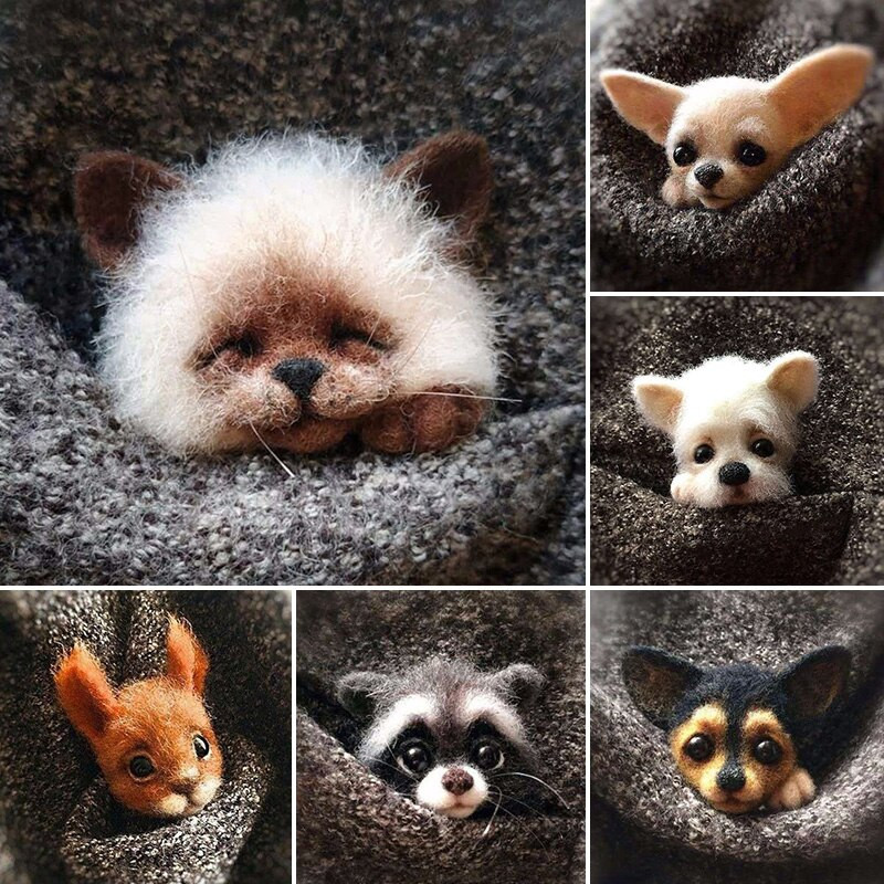 Villane vildist käsitöö toksi komplekt Ise ise teha armsad loomad pross villanõel viltimismaterjalide pakett Käsitsi valmistatud käsitöökomplekt lastele kingitused