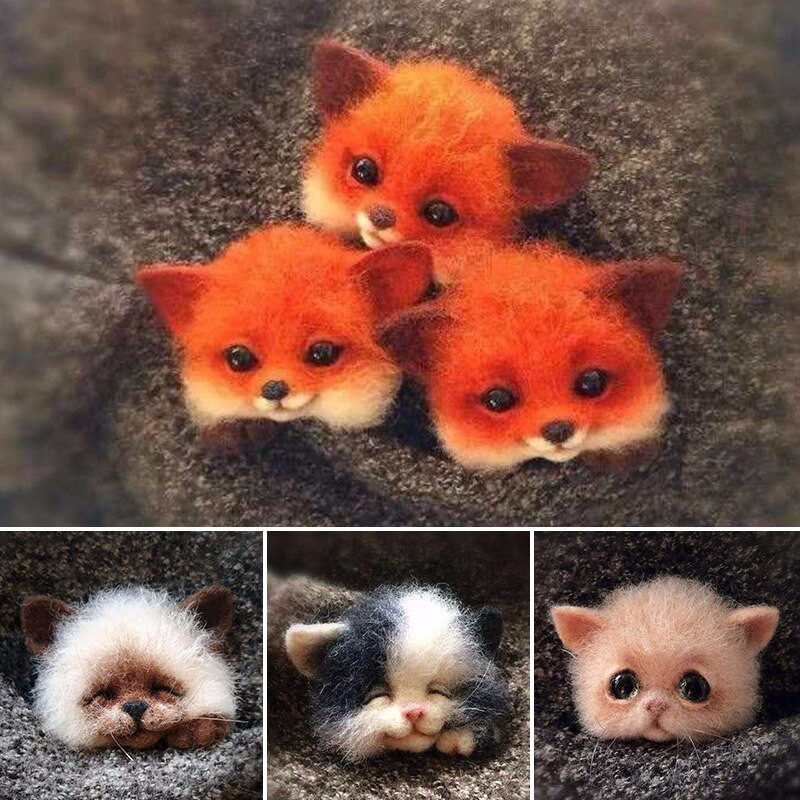 Villane vildist käsitöö toksi komplekt Ise ise teha armsad loomad pross villanõel viltimismaterjalide pakett Käsitsi valmistatud käsitöökomplekt lastele kingitused