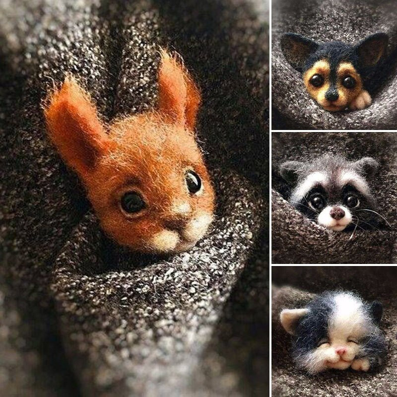 Villane vildist käsitöö toksi komplekt Ise ise teha armsad loomad pross villanõel viltimismaterjalide pakett Käsitsi valmistatud käsitöökomplekt lastele kingitused