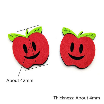 WISHMETYOU 10 buc. Pâslă tăiată fără fructe pentru copii, bricolaj, pentru acasă, meșteșuguri în cameră, autocolante pentru decorațiuni pentru grădiniță, făcute manual, pâsle drăguțe