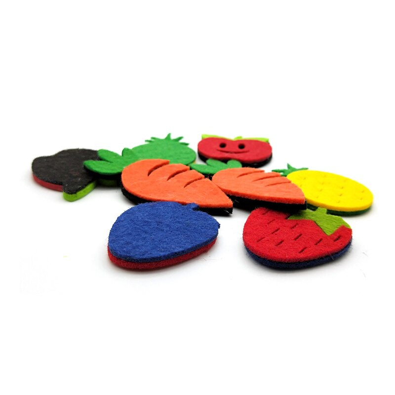 WISHMETYOU 10 buc. Pâslă tăiată fără fructe pentru copii, bricolaj, pentru acasă, meșteșuguri în cameră, autocolante pentru decorațiuni pentru grădiniță, făcute manual, pâsle drăguțe