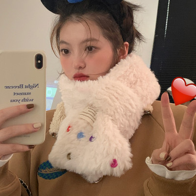 Γυναικείο αφράτο κασκόλ με κουμπιά