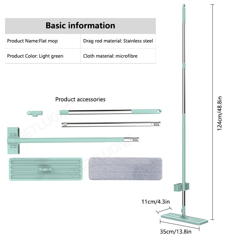 Hands-free Mop Floor Cleaning Microfiber Mop Squeeze Flat Mop Οικιακά εργαλεία καθαρισμού