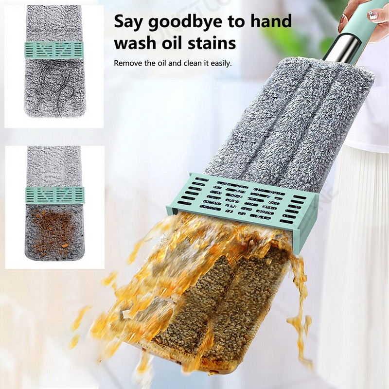 Hands-free Mop Floor Cleaning Microfiber Mop Squeeze Flat Mop Οικιακά εργαλεία καθαρισμού