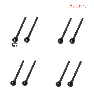 50 paari 3/4/5 mm musta oa silmad vildimiseks isetehtud loomade mänguasjade silmatarvikute jaoks.