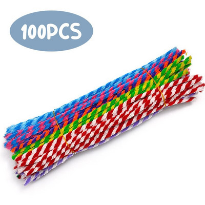 Fenrry 100 db 30 cm-es zseníliaszár csőtisztítók plüss talmi gyerekeknek oktató játékok Kézzel készített művészi anyagok barkácsolási kellékekhez