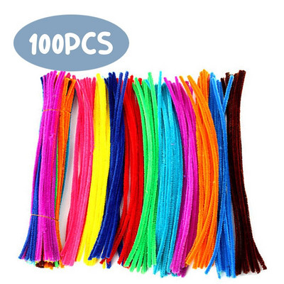 Fenrry 100 db 30 cm-es zseníliaszár csőtisztítók plüss talmi gyerekeknek oktató játékok Kézzel készített művészi anyagok barkácsolási kellékekhez