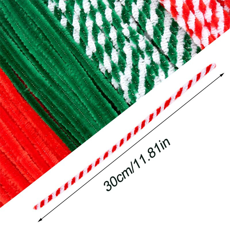 Fenrry 100 vnt 30 cm šenilinių stiebų vamzdžių valikliai pliušiniai blizgučiai vaikams mokomieji žaislai rankų darbo meno medžiagos, skirtos amatų reikmenims