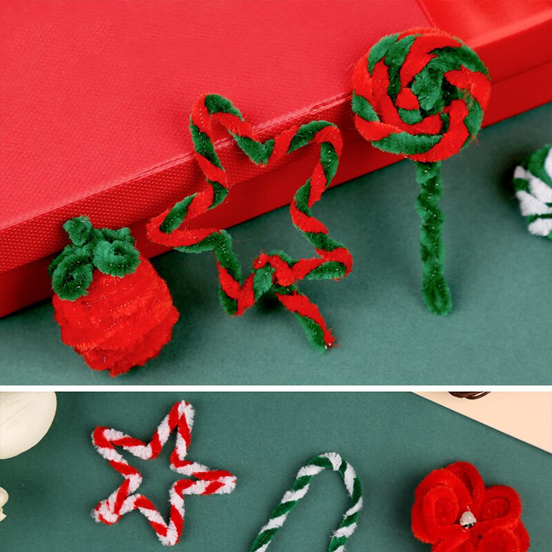 Fenrry 100 vnt 30 cm šenilinių stiebų vamzdžių valikliai pliušiniai blizgučiai vaikams mokomieji žaislai rankų darbo meno medžiagos, skirtos amatų reikmenims