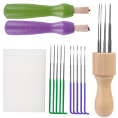 IMZAY vilnos vėlimo adatų rinkinys su putplasčio padu medinėmis rankenomis įrankių vėlimo adatos „pasidaryk pats“ rankų darbo įrankių priedai