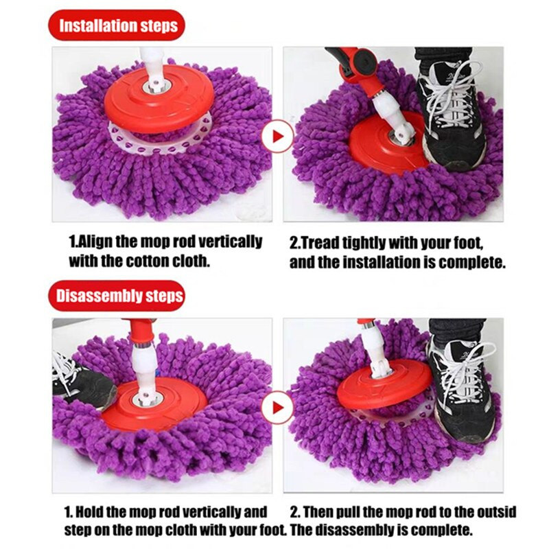 5 TK mopipea, pöörlevad puuvillased padjad, asenduslapi tsentrifuugimine põranda pesemiseks.