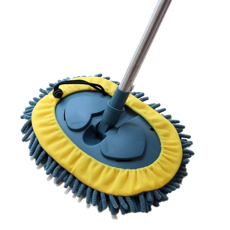Chenille Broom Dust Brush Cleaner Παράθυρο δαπέδου Σφουγγαρίστρα μπάνιου Περιστρεφόμενη σφουγγαρίστρα πλυσίματος αυτοκινήτου Ρυθμιζόμενο εργαλείο καθαρισμού με μακριά λαβή