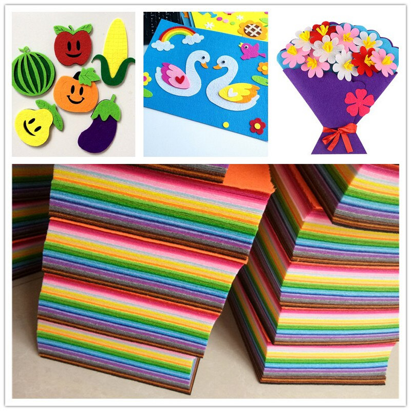 40 buc/lot pânză din pâslă din pâslă din poliester foaie de pâslă DIY țesătură nețesă, 15 cm pătrat, 1 mm grosime, păpuși de cusut, jucării, artizanat, material de decor