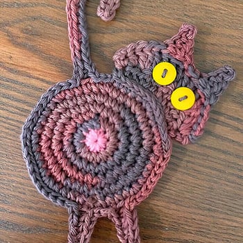 Σουβέρ Cat Butt Funny Drink Mat Handmade Crochet Cup σουβέρ που απομακρύνει τους λεκέδες Απορροφητικό σουβέρ μπαρ