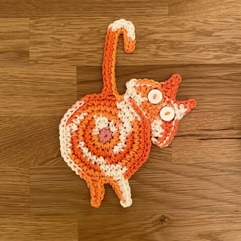 Σουβέρ Cat Butt Funny Drink Mat Handmade Crochet Cup σουβέρ που απομακρύνει τους λεκέδες Απορροφητικό σουβέρ μπαρ