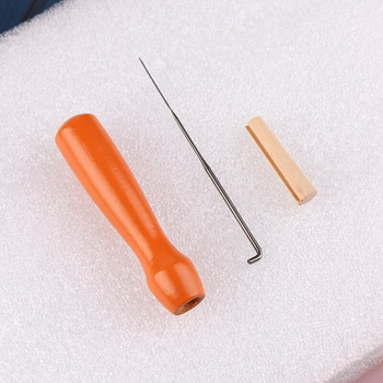 Fenrry Πολύχρωμη Ξύλινη Λαβή Felting Needle Tool Kit With 3 Sizes 18pcs Felting Needles 2pcs Random Color Finger Protector DIY