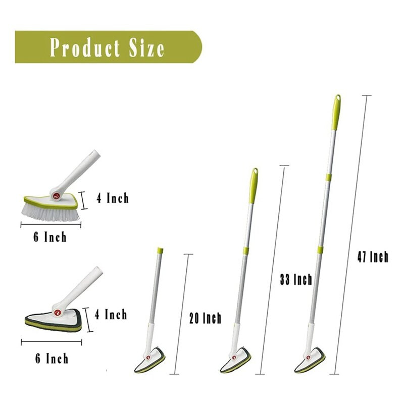 Επεκτάσιμη βούρτσα καθαρισμού μπάνιου και πλακιδίων με μακριά λαβή βούρτσα καθαρισμού ντους 2 σε 1 σκληρές τρίχες βούρτσα καθαρισμού και σφουγγάρι καθαρισμού