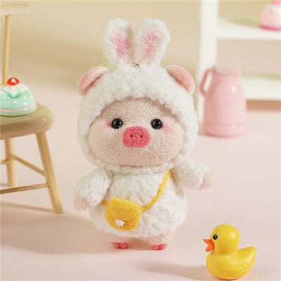 Familie de porci drăguț pentru împâslă din lână Material pentru pachete de jucărie lucrată manual Păpușă de porcușor din pâslă înțepată nefinisat Artizanat DIY Lucrări de ac pentru începători