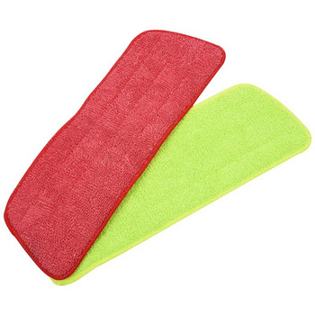 4бр. Резервни подложки за моп със спрей Миещ се пълнител Микрофибър Мокро/сухо почистване Използване за многократна употреба, почистващ консуматив (4 опаковки, зелено и червено)