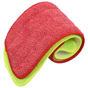 4бр. Резервни подложки за моп със спрей Миещ се пълнител Микрофибър Мокро/сухо почистване Използване за многократна употреба, почистващ консуматив (4 опаковки, зелено и червено)