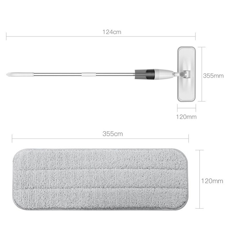 8 buc. Înlocuiește cârpe pentru mop pentru mop cu pulverizare de apă Xiaomi Mijia Deerma, cap de cârpă de curățare rotativ 360 din fibră de carbon din lemn