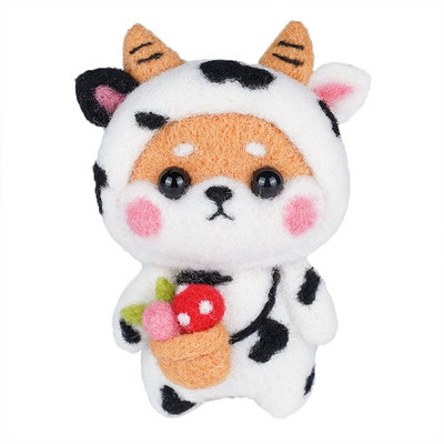 Fenrry Fashion Lovely Wool Felting Υλικά από ύφασμα Handcraft Needle Felting Kit Doll Twelve Zodiac for Needle Material Bag Pack