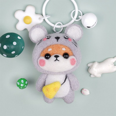 Fenrry Fashion Lovely Wool Felting Υλικά από ύφασμα Handcraft Needle Felting Kit Doll Twelve Zodiac for Needle Material Bag Pack
